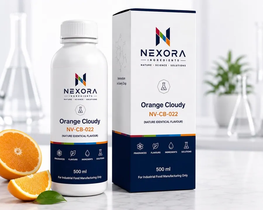 Orange Cloudy NV-CB-022, Nexora Ingredients bottle and box